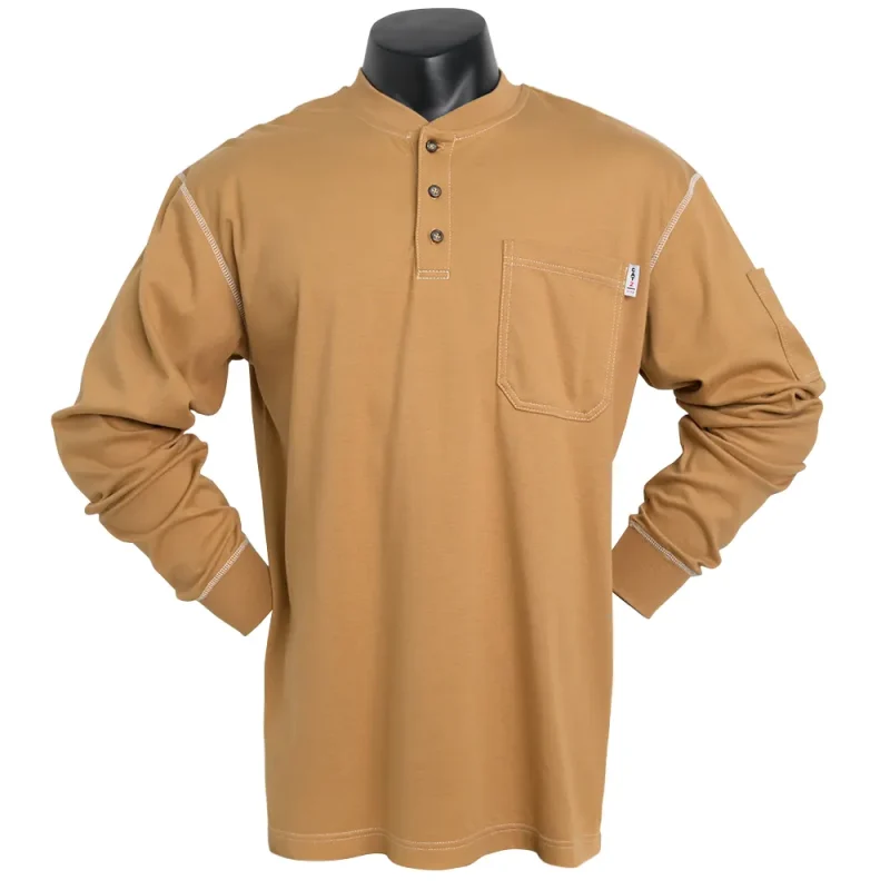 Long-Sleeve Work Henley Shirt XN1008
